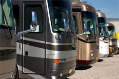 line of RVs