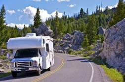 rv driving down road